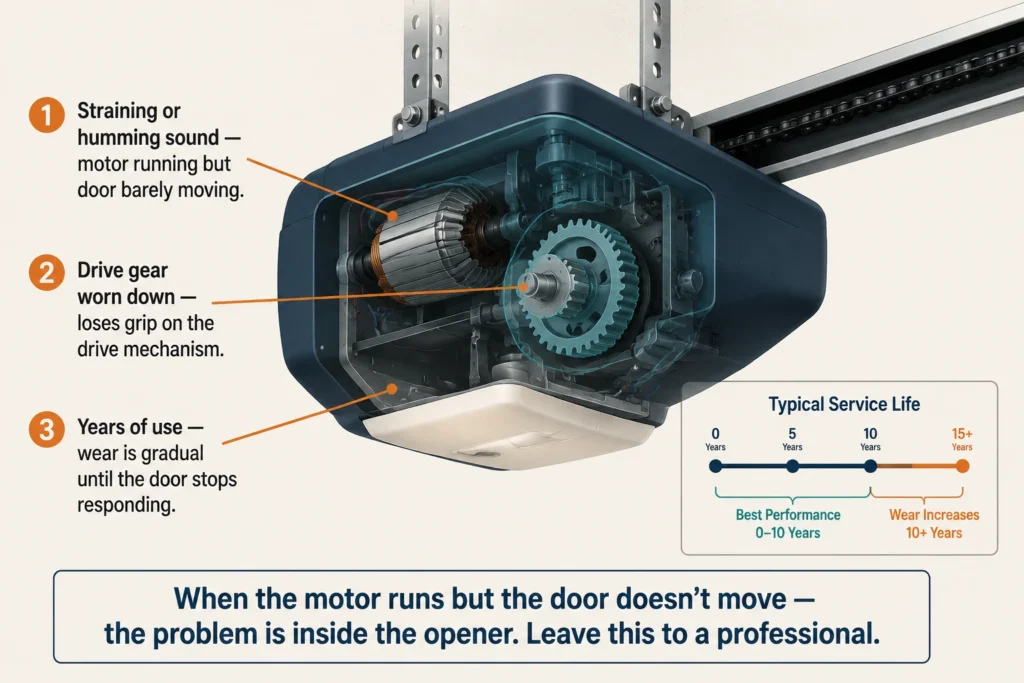 Opener's Motor or Gear Is Failing